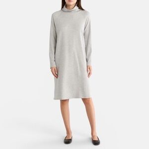NWT Eileen Fisher gray drapey turtleneck dress